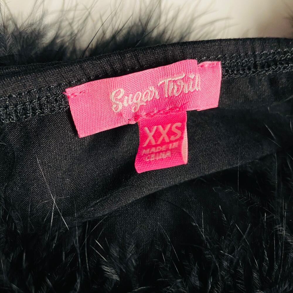 Sugar Thrillz Black Feather Bralette Dolls Kill - Adjustable - Picture 6 of 6